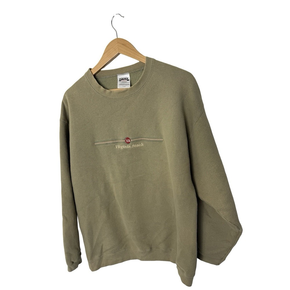 Vintage Tultex Virgina Beach crewneck t-shirt size large tan/brown